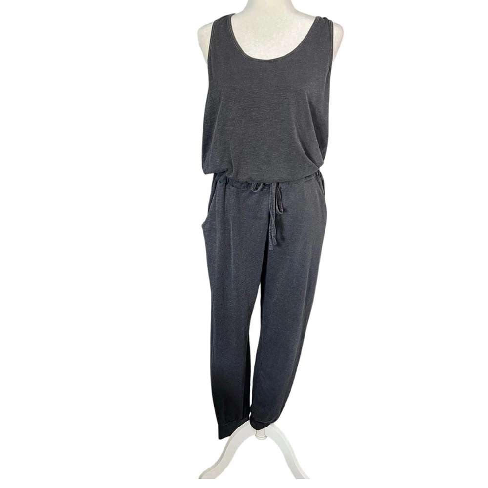 SUNDRY Gray Jogger Jumpsuit Size 2 Medium Sleeveless Drawstring Lounge Casual